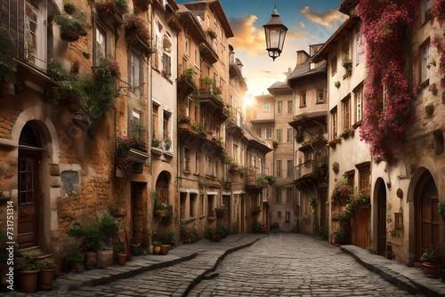 narrow street in the town © farzana