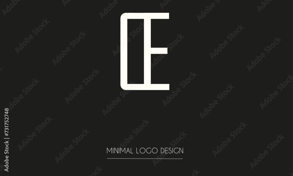Obraz premium CE or EC Minimal Logo Design Vector Art Illustration 