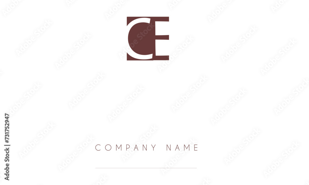 CE or EC Minimal Logo Design Vector Art Illustration CE or EC Minimal Logo Design Vector Art Illustration