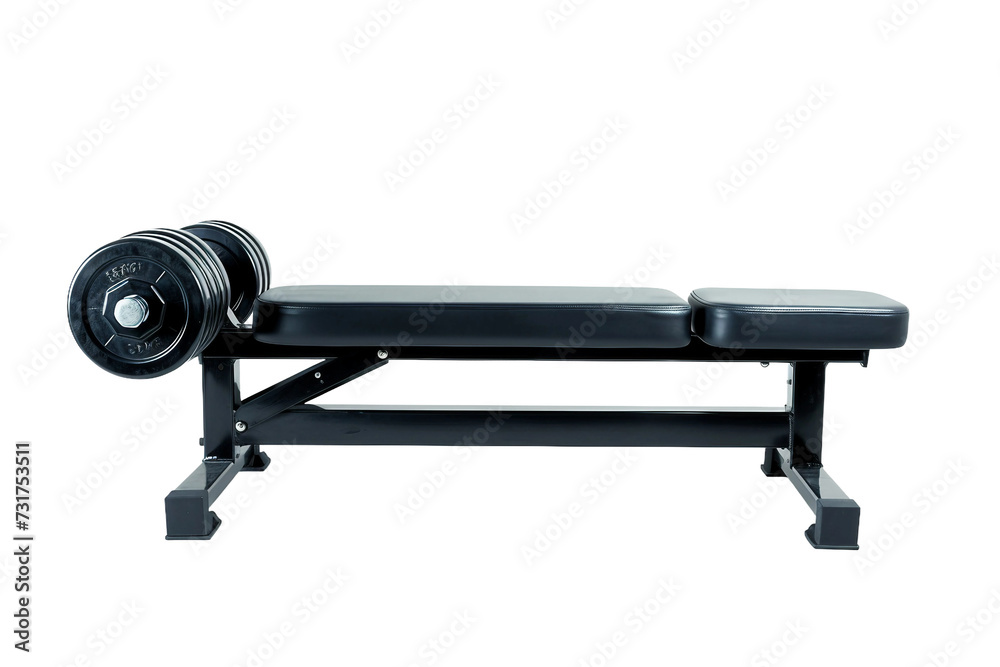 Bench Workout On Transparent Background.