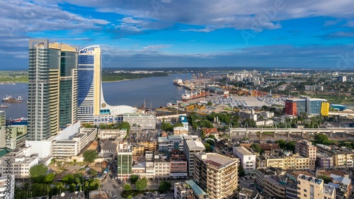 Aerial view of the city of Dar es Salaam, Tanzania photo