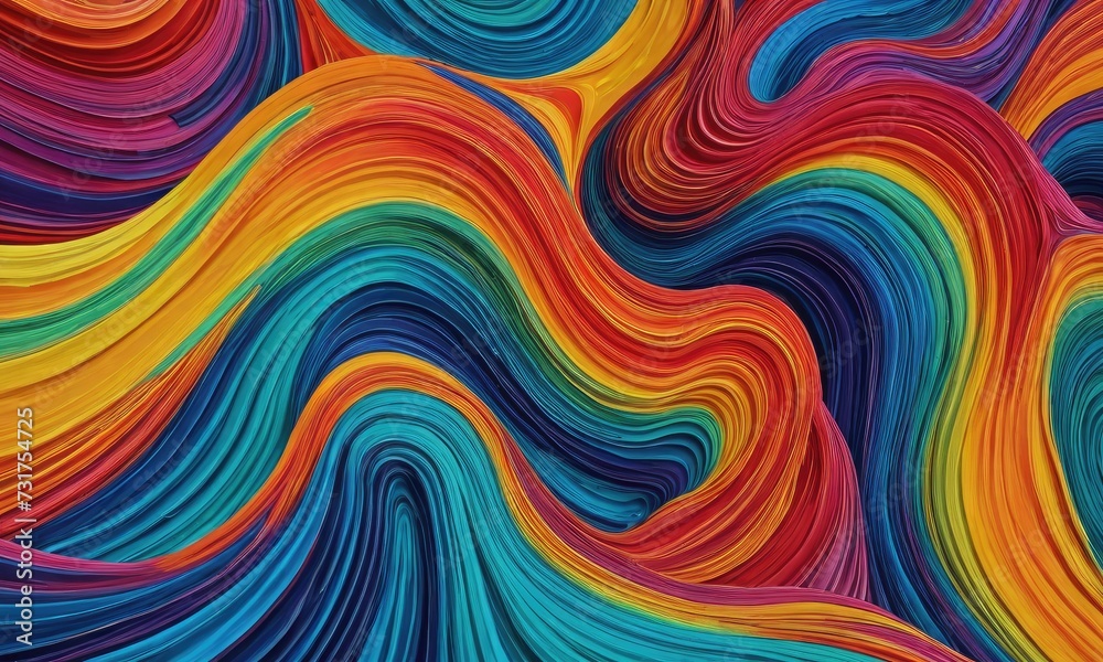 Color Symphony Unleashed: Abstract waves Commands Attention with Dynamic Brilliance