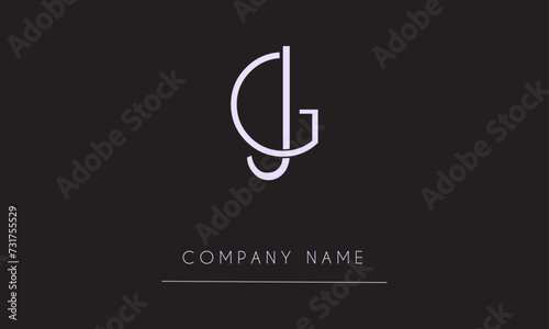 GJ or JG Minimal Logo design Vector Art Illustration 