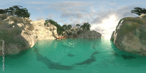3d Rendering of a Pirates Cove.