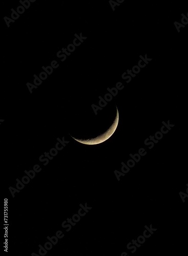 Vertical shot of the Crescent Moon at night - perfect for wallpapers