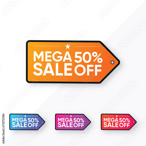 special Mega Sale tag, meta sale sticker template in HD free download 