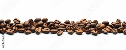 Distant Brown Coffee Beans Isolated on White Background