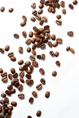 Falling Coffee Beans Cascade - High-Quality Isolated Image on White Background