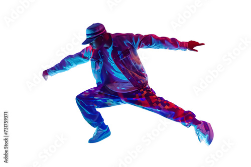 Dancing man isolated on transparent background