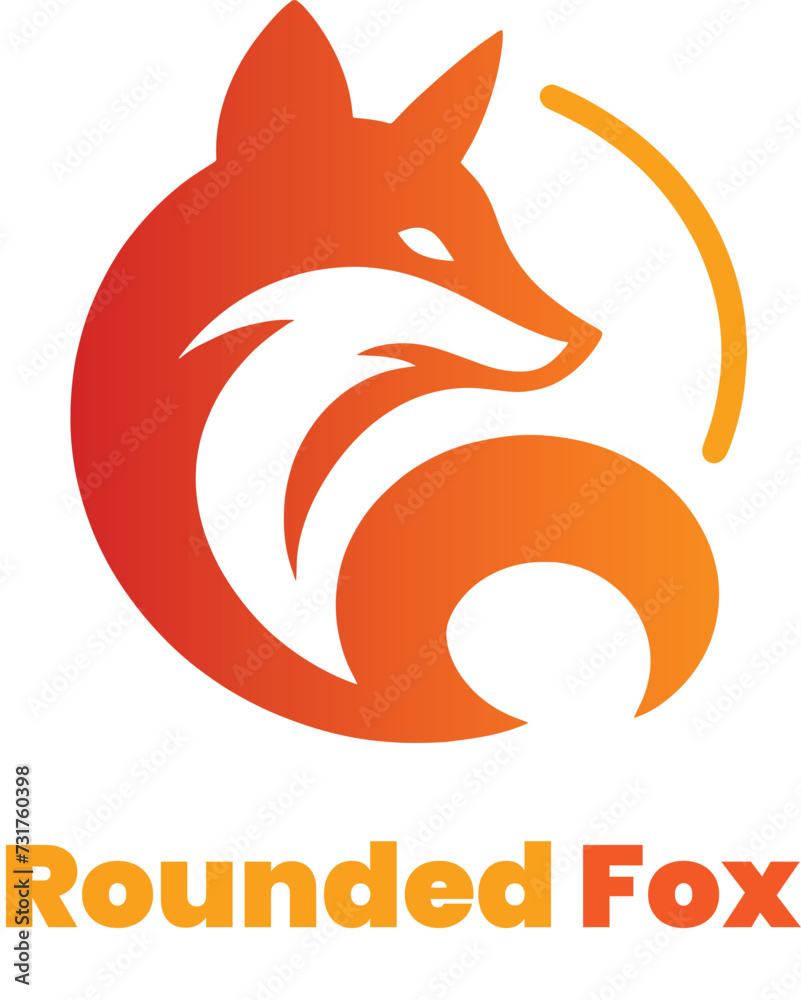 Rounded Fox Modern Vector Logo Rounded Fox Modern Vector Logo