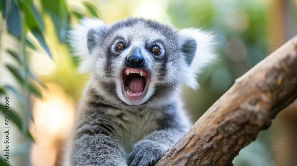 Obraz premium funny mammal. Comical animal making a funny face that's impossible not to chuckle at. Funny smiling animal. Perfect for lighthearted and amusing design projects.