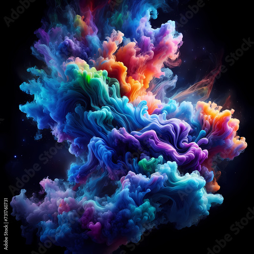 Enchanting Colored Steam Swirling in Darkness - Artistic Concept © Niktar_design