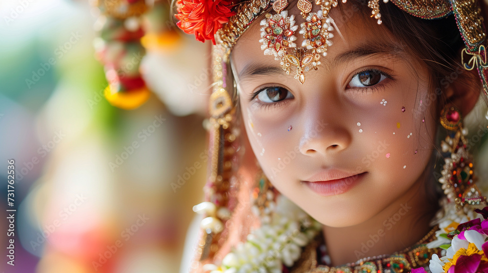 A girl in a traditional cultural attire, adorned with intricate jewelry, celebrating the diversity and richness of global beauty A girl in a traditional cultural attire, adorned with intricate jewelry, celebrating the diversity and richness of global beauty