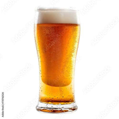 Glass of beer isolated on transparent background