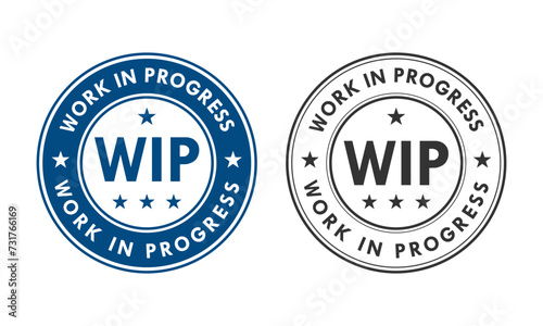 Work in progress design badge template illustration photo