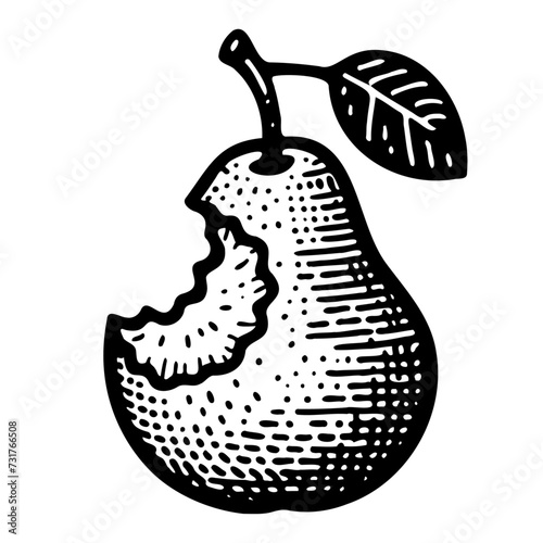 bitten pear sketch
