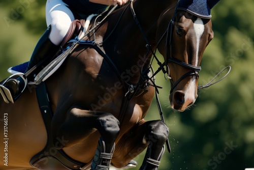 detail of riders hands holding reins during a jump © Natalia
