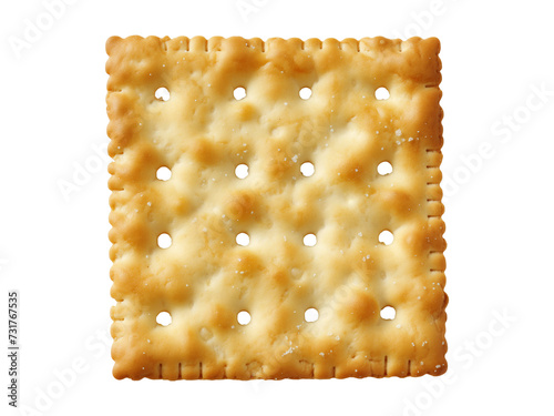 Saltine cracker isolated on transparent or white background, png photo