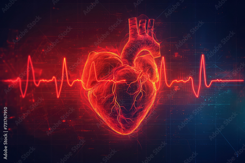 Arrhythmias: Irregular heartbeats that can lead to conditions such as atrial fibrillation - obrazy, fototapety, plakaty 