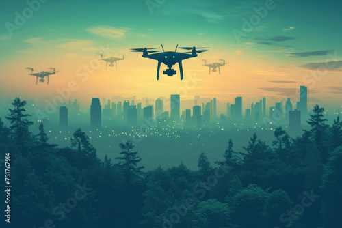 Autonomous Drones: Commercial Use: Drones equipped with autonomous capabilities are used for tasks such as surveying