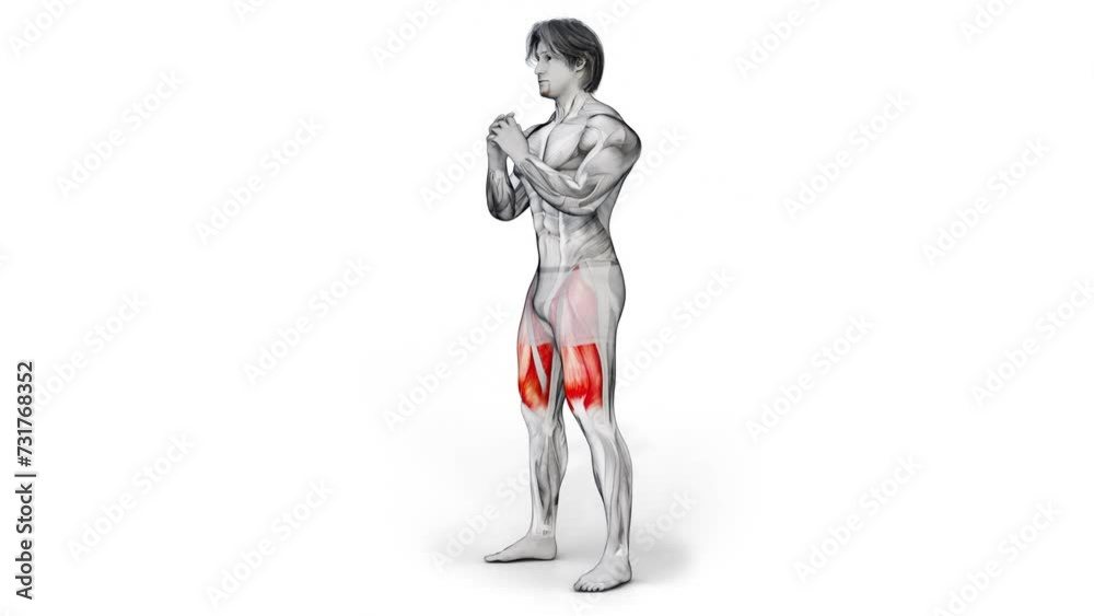 Illustration design of muscular man doing squat training Illustration design of muscular man doing squat training