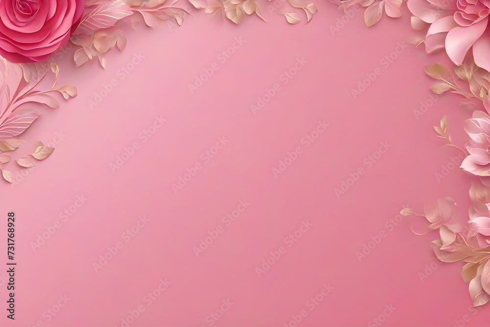 pink rose and leaves background 