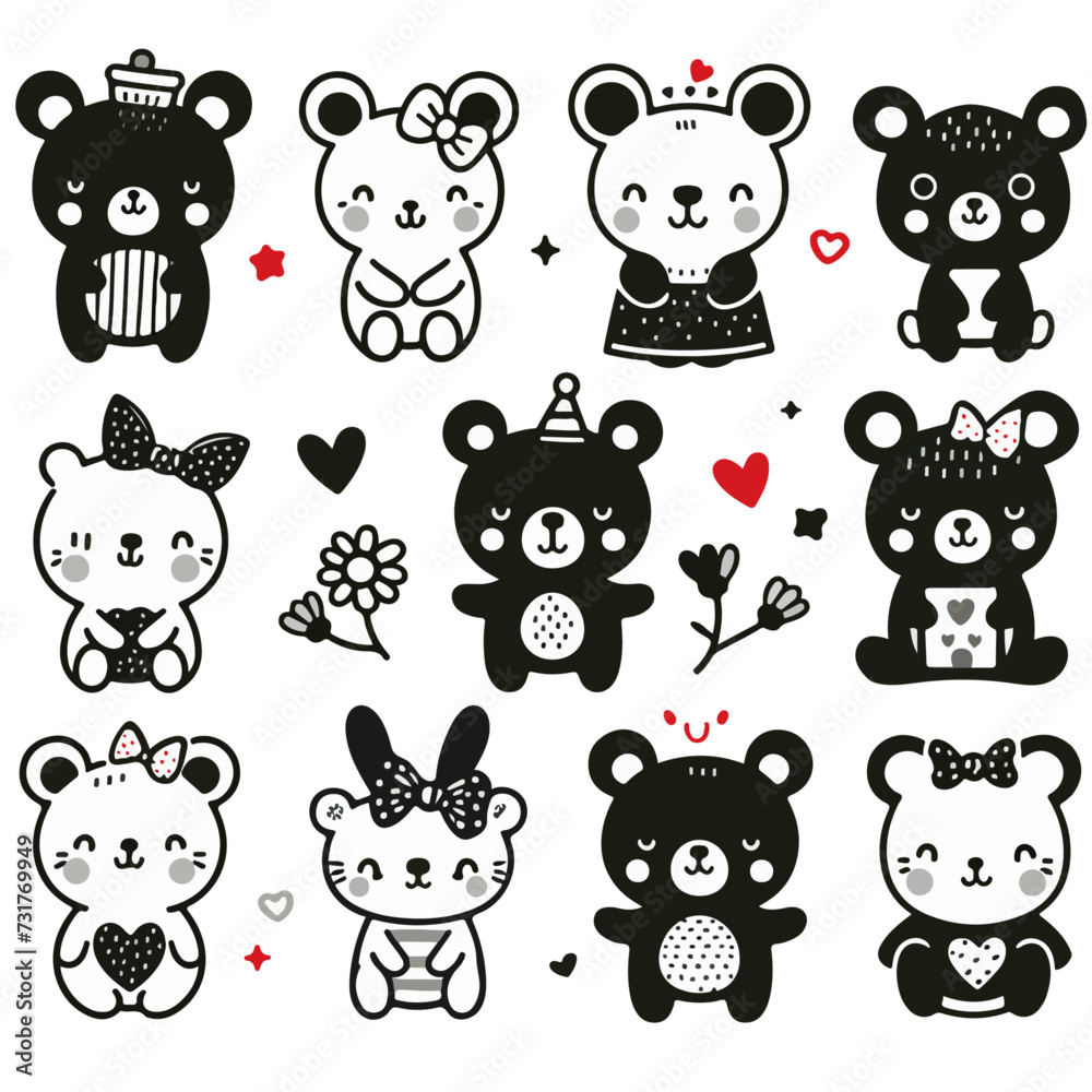 Care Bear - Cute bear, teddy bear - vector illustrations