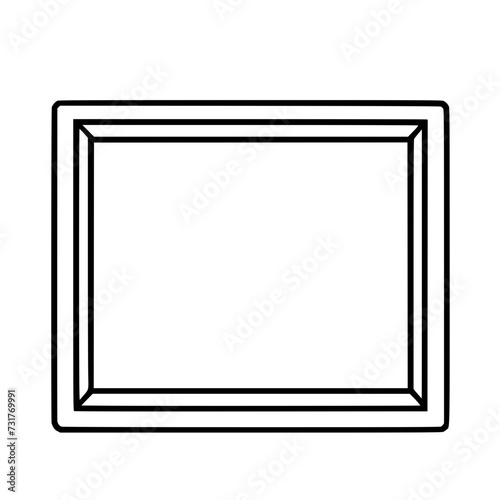 Picture Frame Icon SVG Black And White Illustration Art Generative AI.