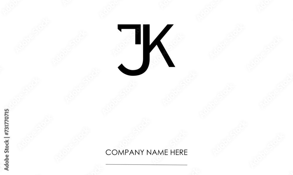 JK or KJ Minimal Logo Design Vector Art Illustration JK or KJ Minimal Logo Design Vector Art Illustration