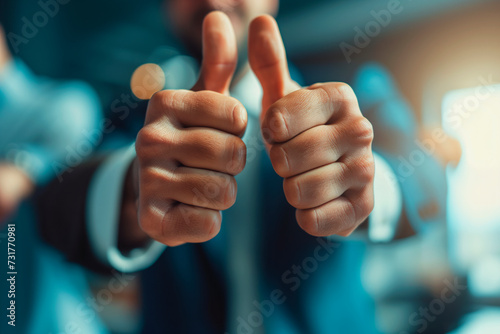 Thumbs Up in Office photo
