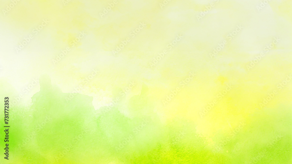 Abstract yellow and yellow green watercolor splash background