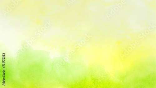 Abstract yellow and yellow green watercolor splash background © Titania
