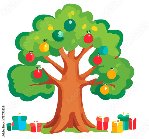 christmas tree and gifts