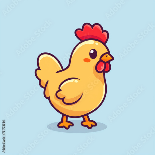 Adorable Chicken Cartoon Vector Icon © Cdric