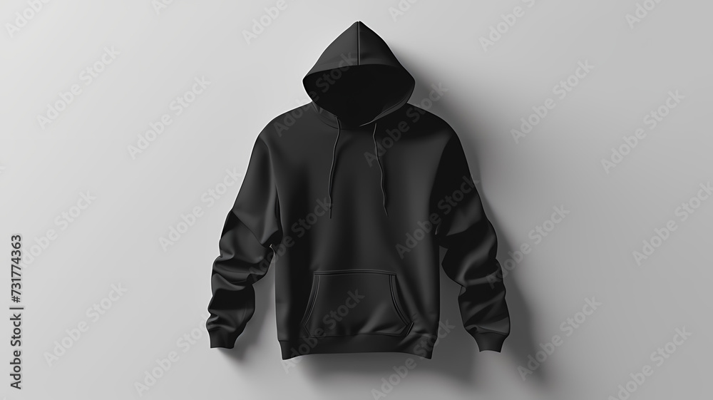 Black Hoodie Mockup on Plain White Background for Branding, Marketing, and Creative Design Black Hoodie Mockup on Plain White Background for Branding, Marketing, and Creative Design