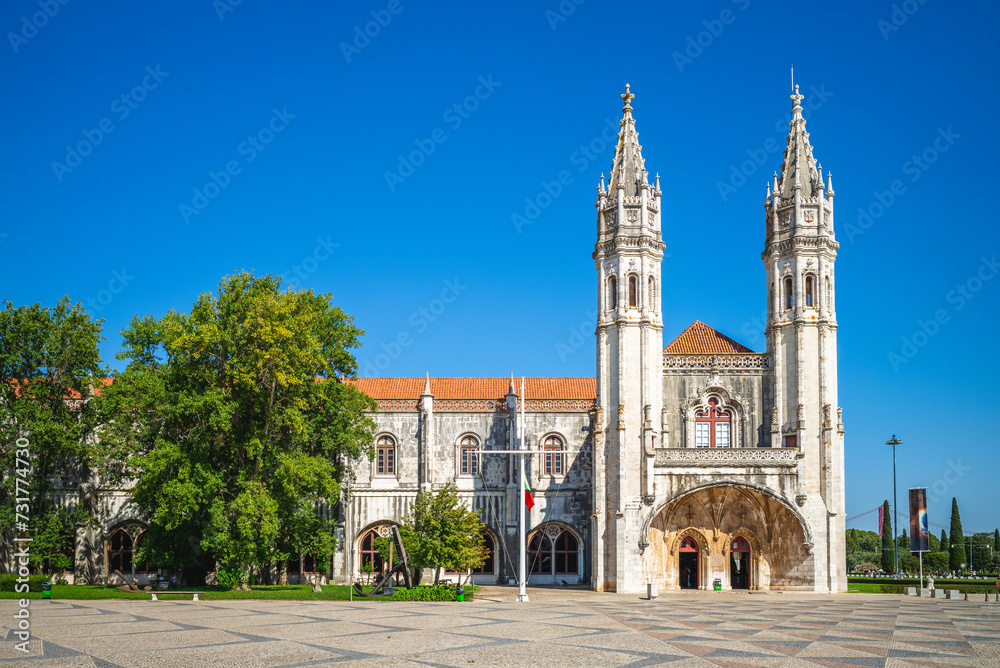 Navy Museum and Jeronimos Monastery located in belem district of  Lisbon, Portugal