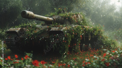 Overgrown battletank