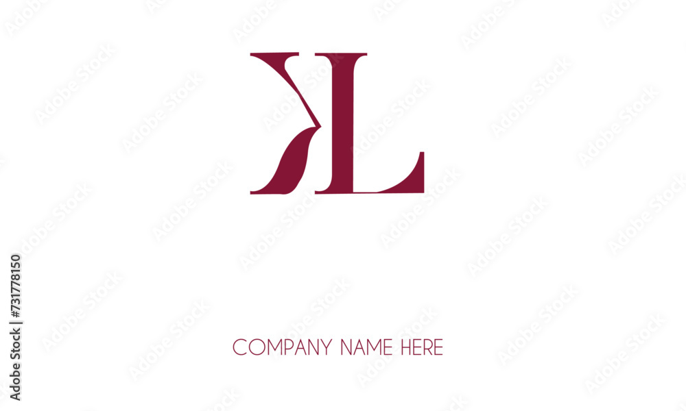 KL or LK Minimal Logo Design Vector Art Illustration 