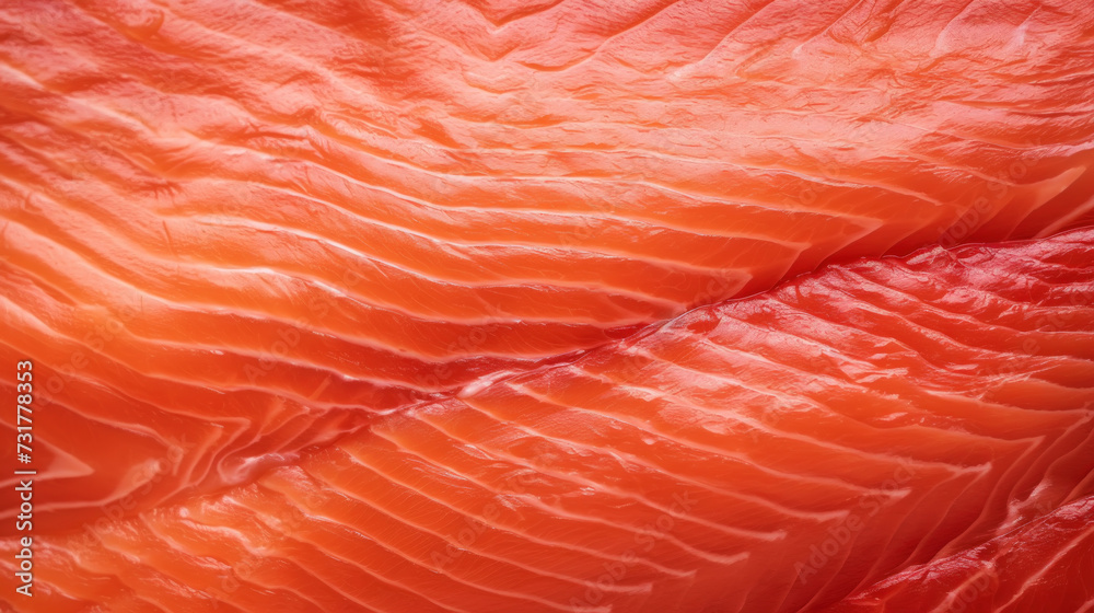 Close-up of raw fresh salmon sashimi structure. Food fish background. Generative AI Close-up of raw fresh salmon sashimi structure. Food fish background. Generative AI