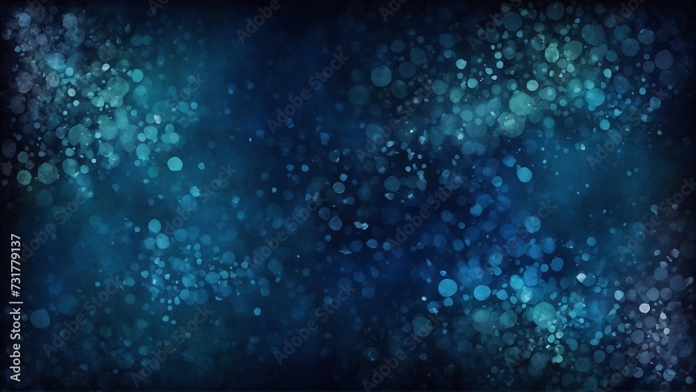 dark blue bokeh background with particles