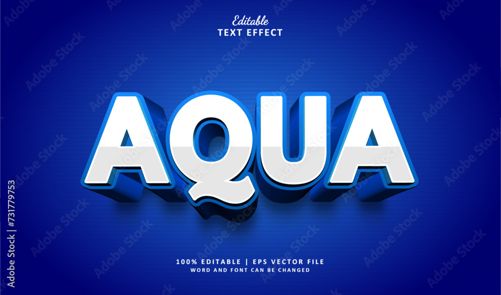 Aqua Editable Text Effect Style 3d Bold Blue Ocean