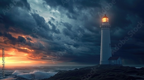 Lighthouse in a thunderstorm