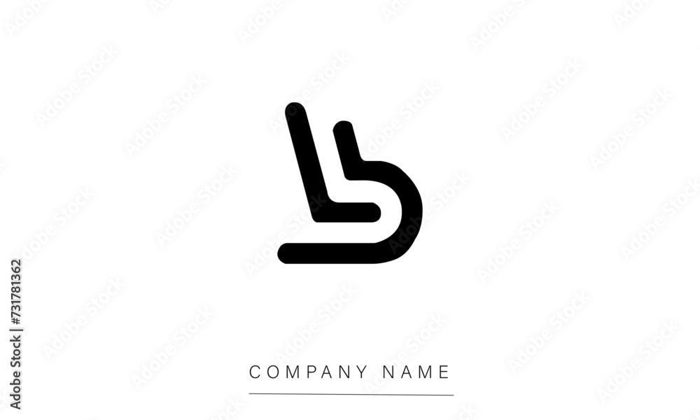 LB or BL Minimal Logo Design Vector Art Illustration 