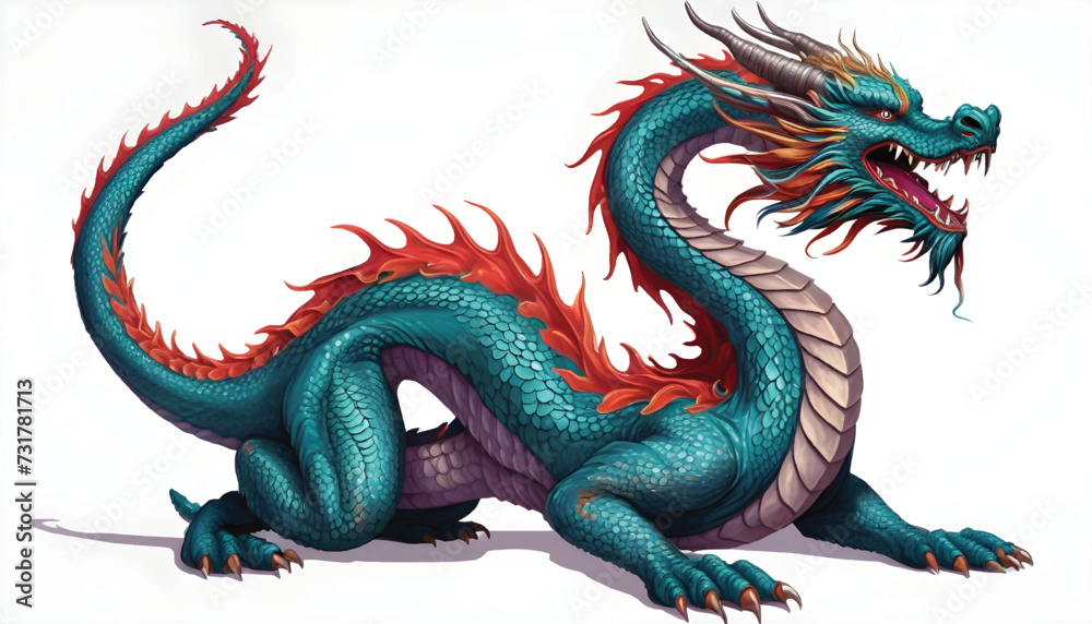 Obraz premium chinese dragon isolated on white