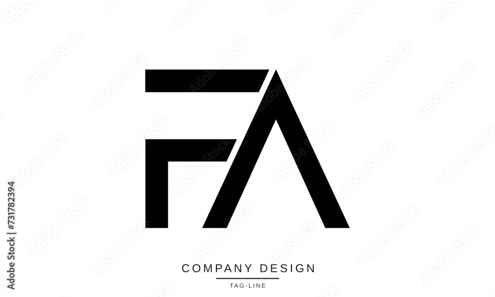 Fototapeta premium AF, FA Abstract Letters Logo Design Monogram
