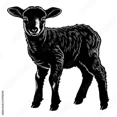 Silhouette lamb black color only