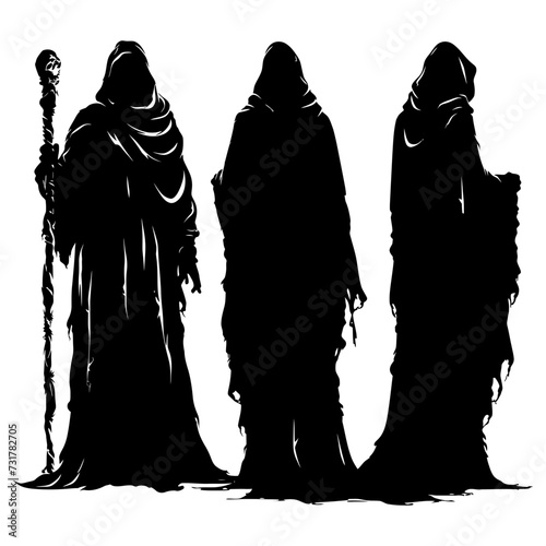 Silhouette mage full body black color only