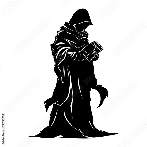 Silhouette mage full body black color only
