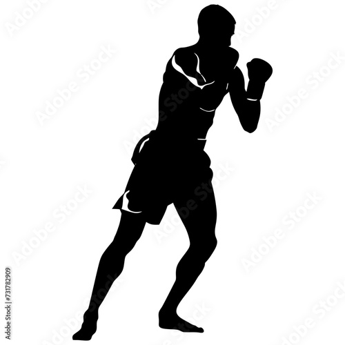 Silhouette muay thai full body black color only