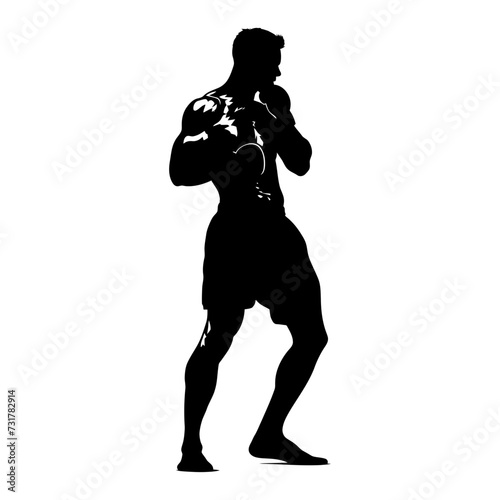 Silhouette muay thai full body black color only